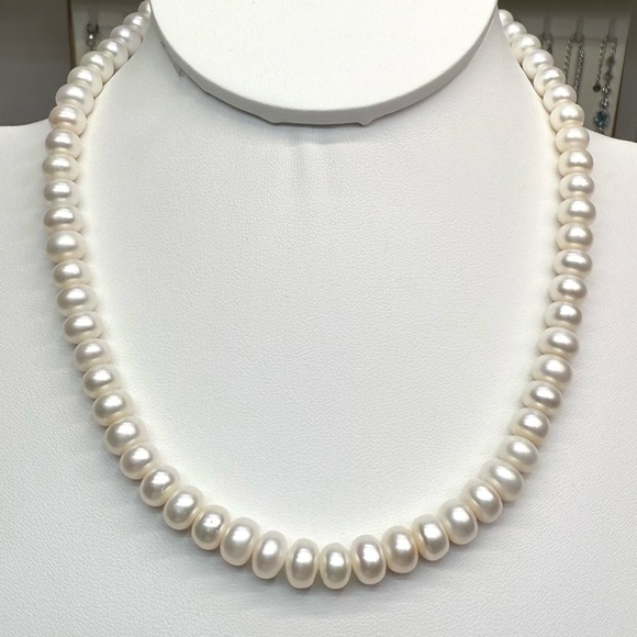 NPF74 Handmade Classic White Freshwater Pearl Choker/Double-Layer Bracelet S925 - Picture 4 of 7